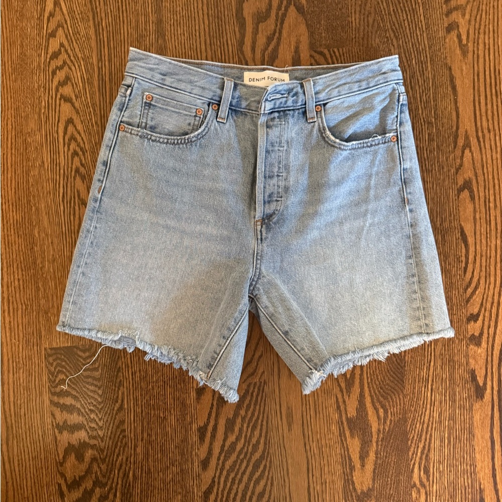 Brand new Denim Forum Light Wash High-Rise Cutoff Denim Shorts